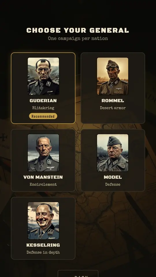 Choosing a general: Guderian, Rommel, von Manstein, Model and Kesselring