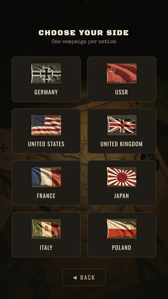 Choosing a side among eight nations