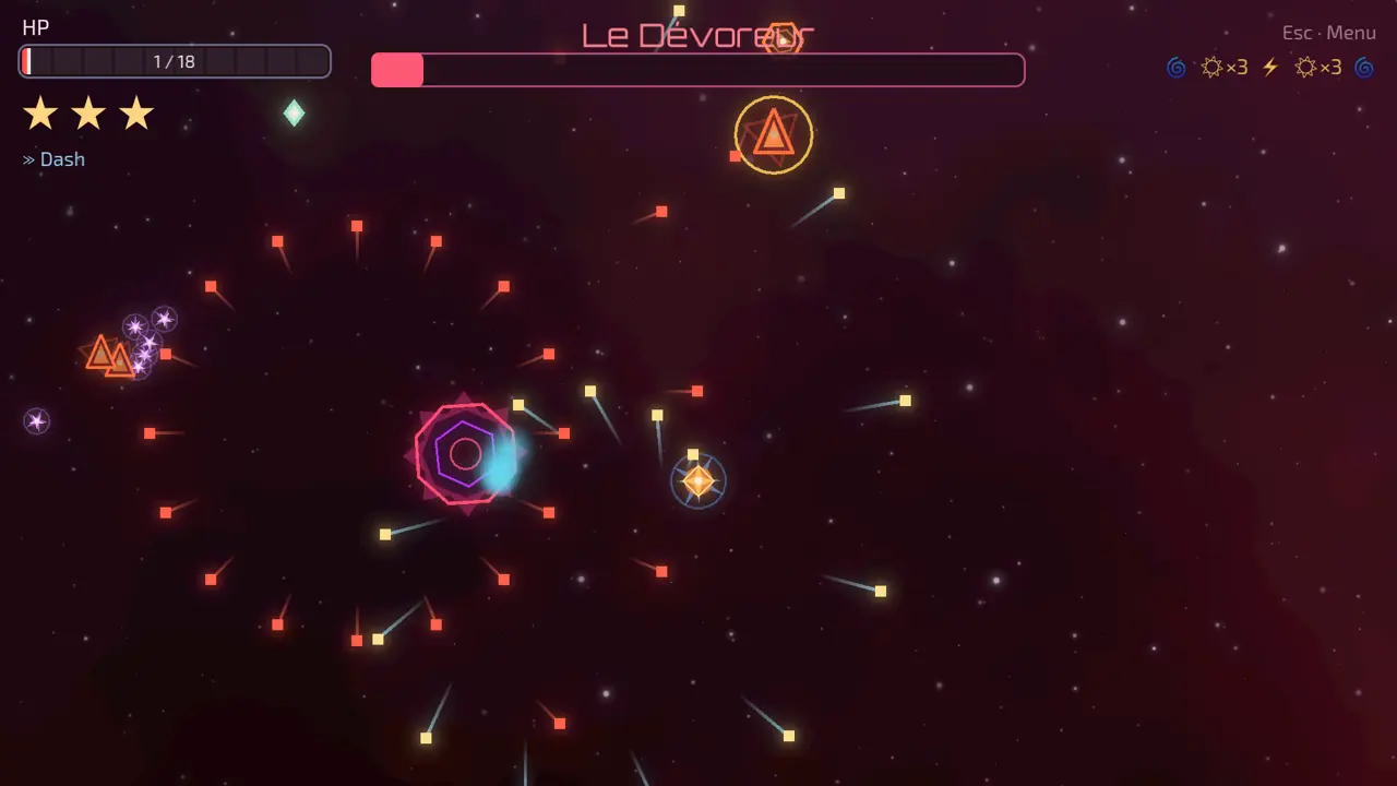 Esquive des projectiles pendant qu'un Gardien approche