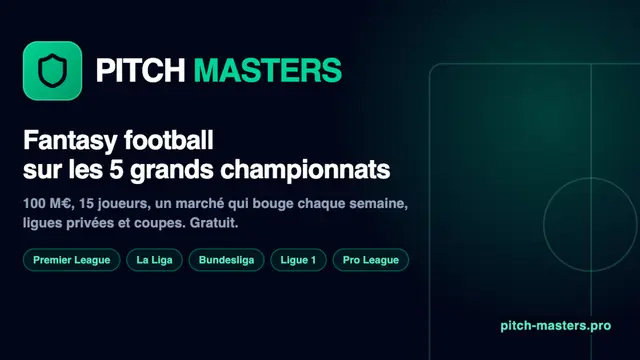 Bannière de Pitch Masters : fantasy football sur les cinq grands championnats