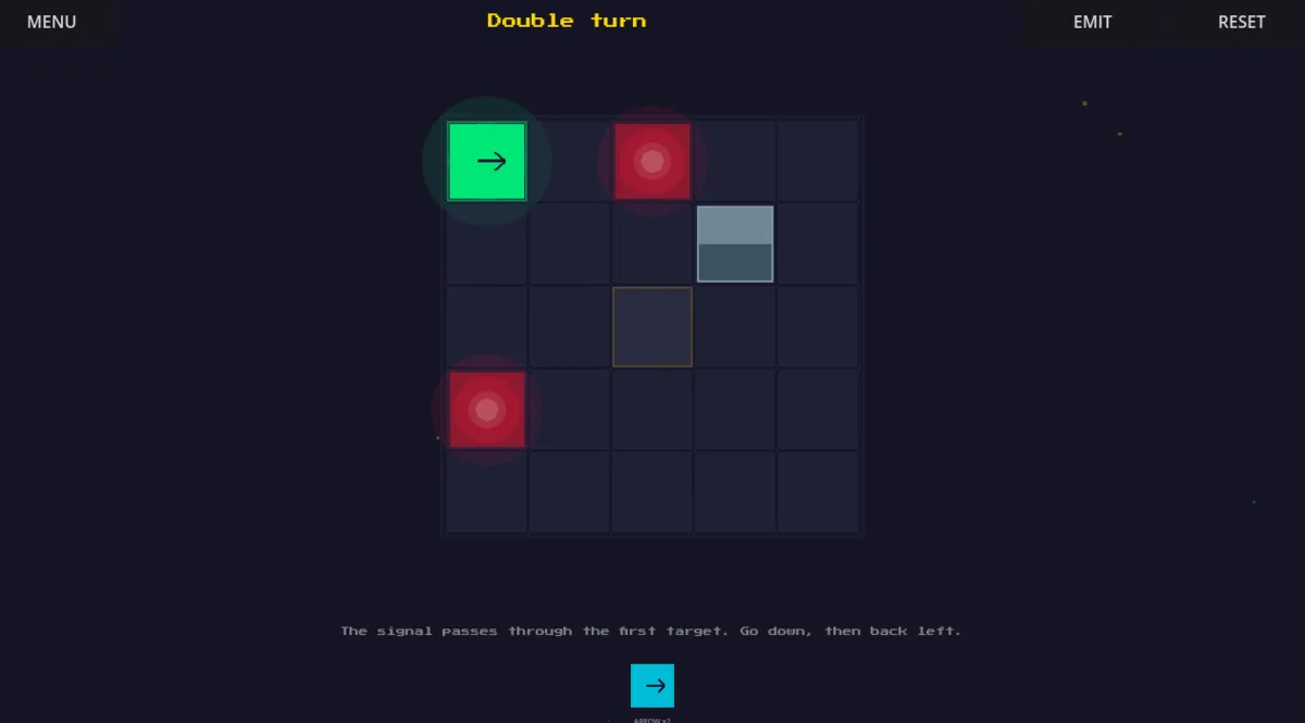 A Signal level: source, target and empty cells on the grid